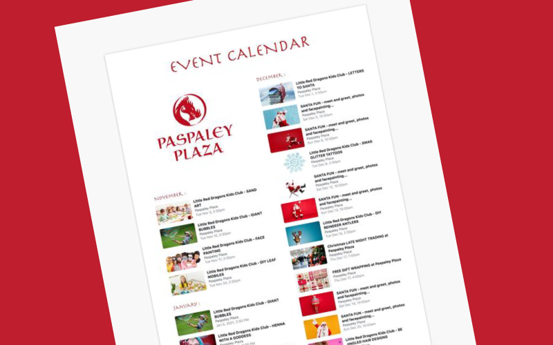 Upcoming events at Paspaley Plaza