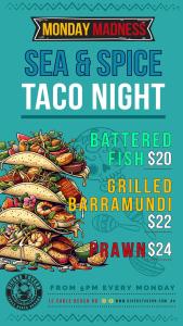 Sea and Spice Taco Night at Diver's Tavern