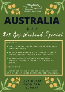 Australia Day Long Weekend at Broome Golf Club