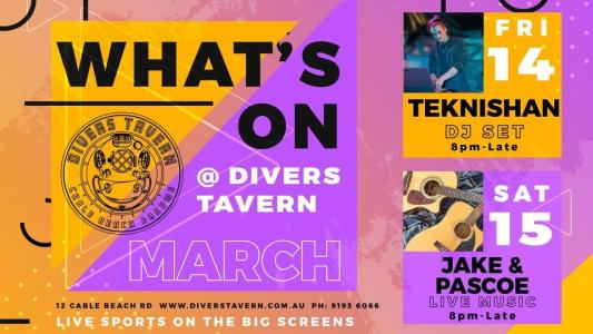 Live Music Jake & Pascoe at Divers Tavern